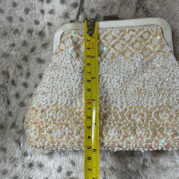 Vintage Lord and Taylor Beaded Sequine Iridescent Purse Wedding Evening - Picture 7 of 10